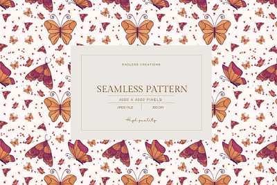 Moths and Butterflies Seamless Pattern butterflies butterfly butterflypattern design digitaldownload fabricpattern graphic design illustration moth mothpattern moths pattern patterndesign seamless seamlesspattern