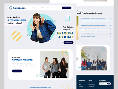 Gramedia Affiliate Landing Page Concept, (Dailyui #3) branding figma gramedia landing page landingpage ui uiux webdesign