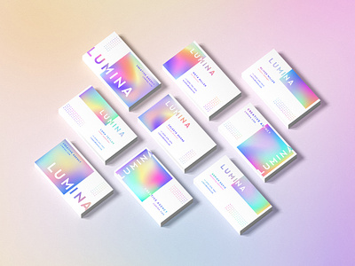 Holographic business card design branding business card gradients graphic design holographic identity iridescence pastel
