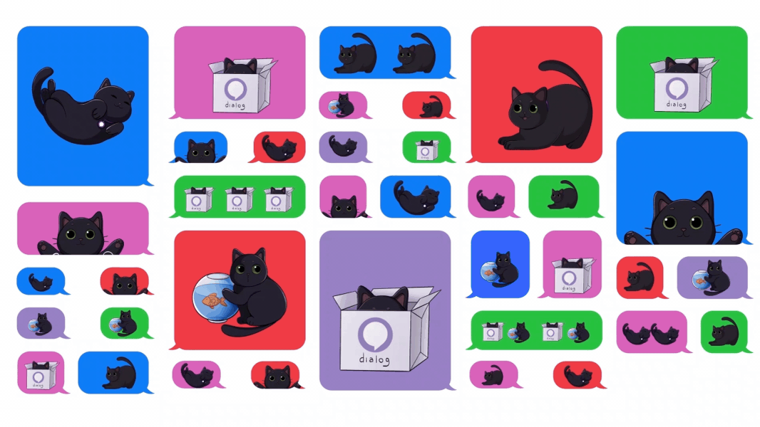 cat sticker 2d advertising animation branding motion graphics sticker