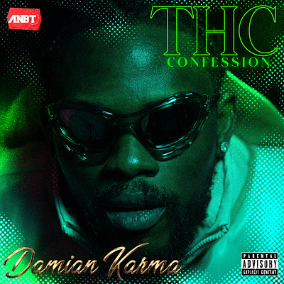 THC Confessions - Damian Karma collage cover art graphic design illustration logo music
