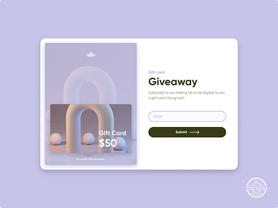 Giveaway - UX/UI Design dailyui dailyui097 dailyui97 email gift gift card giveaway modal page newsletters pop up product design subscribe ui ui design uiux ux ux design