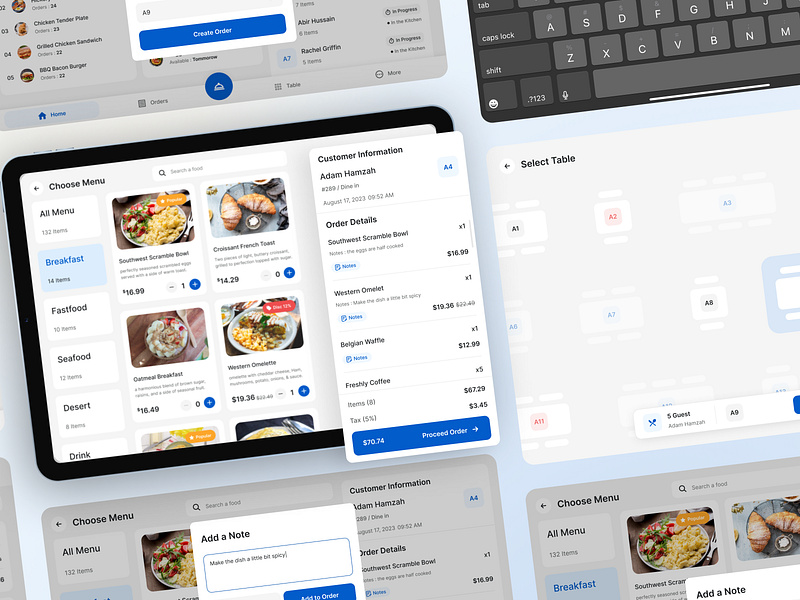 Bitepoint POS App - Choose Menu app chasier dashboard design food kitchen menu pos app summary tablet transaction ui ui design ux