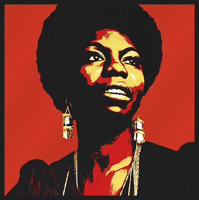 Nina Simone digital art illustration musician nina simone ninasimone singer soul