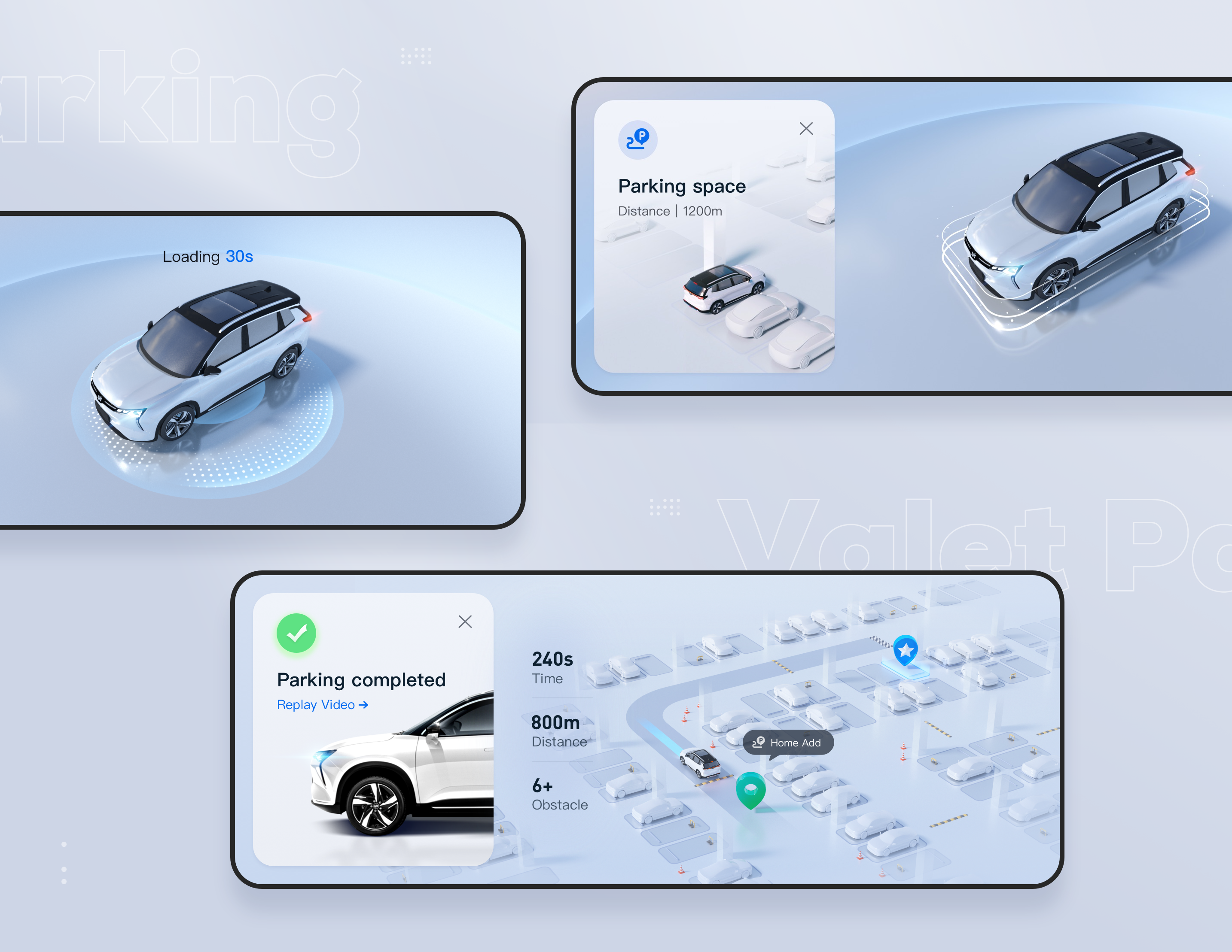 HAVP PARKING HMI & AUTONOMOUS autonomous car autopilot car design hmi ui uidesign