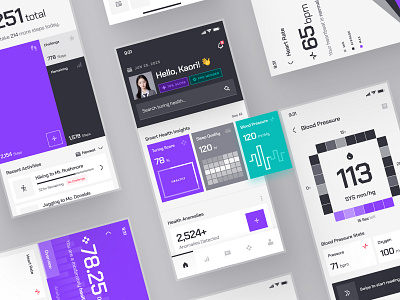 turing UI Kit: AI Smart Healthcare App 🤖 | Predictive Health doctor app health ai chatbot health analysis app health analytics health app health data health tracker app healthcare healthcare ai healthcare app healthcare ui medical app minimal patient app predictive health purple sharp ui ui kit virtual ai assistant