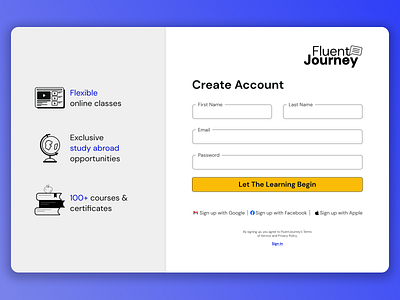 Day 1: UI Design Challenge: Sign-Up Page 30daychallenge beginner designer educational design looking for feedback uidesignchallenge web design