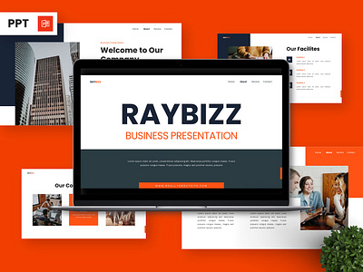 Raybizz - Business Powerpoint Templates company finance infographic pitch deck portfolio powerpoint presentation profile template