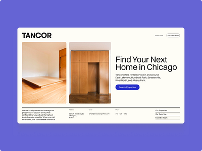 Tancor Properties – Hero Redesign Concept design herosection ui webdesign website