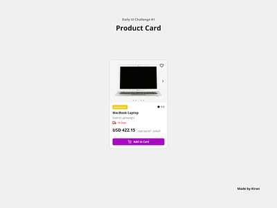 Daily UI Challenge #1 card design designchallenge practice product ui uichallenge ux