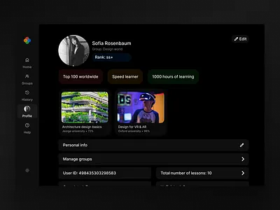 Profile page profile profile page ui uiux ux