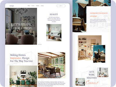 Unique Interior design developer development interface interior minimal next js react js tailwind css ui uiux web web design web development website
