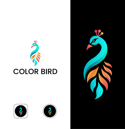 Colorful Peacock logo animal apps bird branding buy color colorful identity logo peacock sale store unique