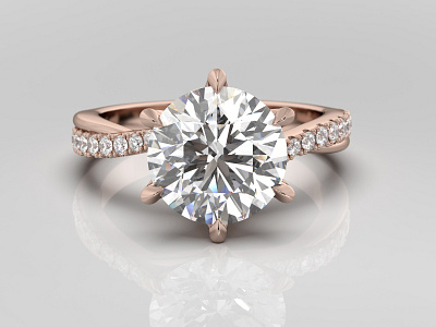 Diamond Engagement Ring Rose Gold diamond engagement ring jewelry jewelry 3d jewelry design jewelry render ring