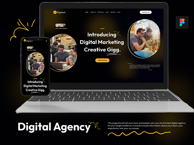 Digital Agency Landing Page Design app digital agency digital marketing figma landing page ui ux