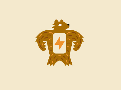 Grizzlybolt 2 batteries bear bold bolt branding design geometric logo logodesign modern voltage