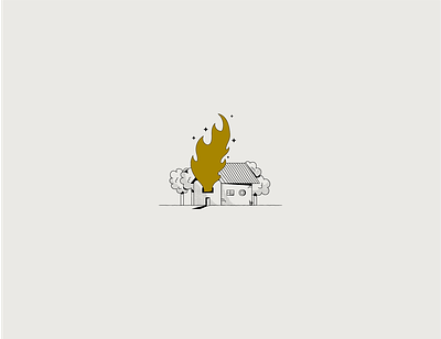 Home blackandwhite cabin design drawing fire forest glow gold home icon illustration magic place shine tree vector window