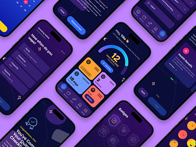 Navig8 — App Screens addiction app badges dashboard health mobile resource smoking teen tracker ui vaping wellbeing