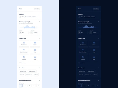 Filtering Component app components design design system filters hotels interface ui ux web