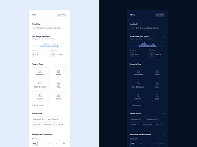 Filtering Component app components design design system filters hotels interface ui ux web