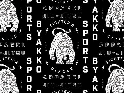 Byakko Sports - Apparel Graphic apparel boxing clothing design fight fight wear geometric illustration jiu jitsu jiu jitsu line lineart merch merchandise sports t shirt tee tiger type typography