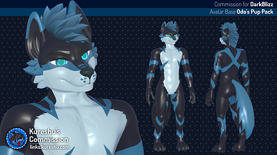 Retexture Commission for DarkBlizz 3d 3d model anthro anthropomorphic canine furry vrchat