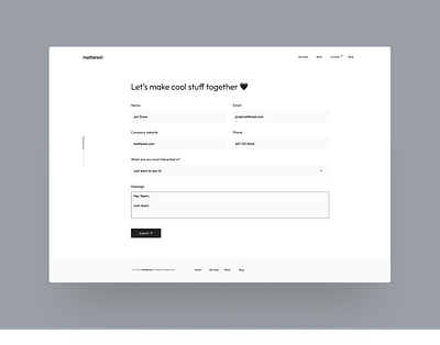 Minimal Agency Contact Form agency branding california clean contact contact us design ecommerce form get in touch minimal minimalistic simple ui webflow