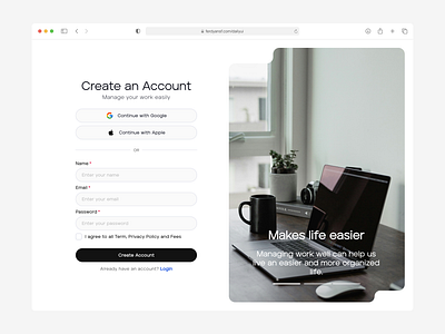 Daily UI #001: Sign Up Page create an account dailyui figma login register sign in sign up simple ui ui design web design