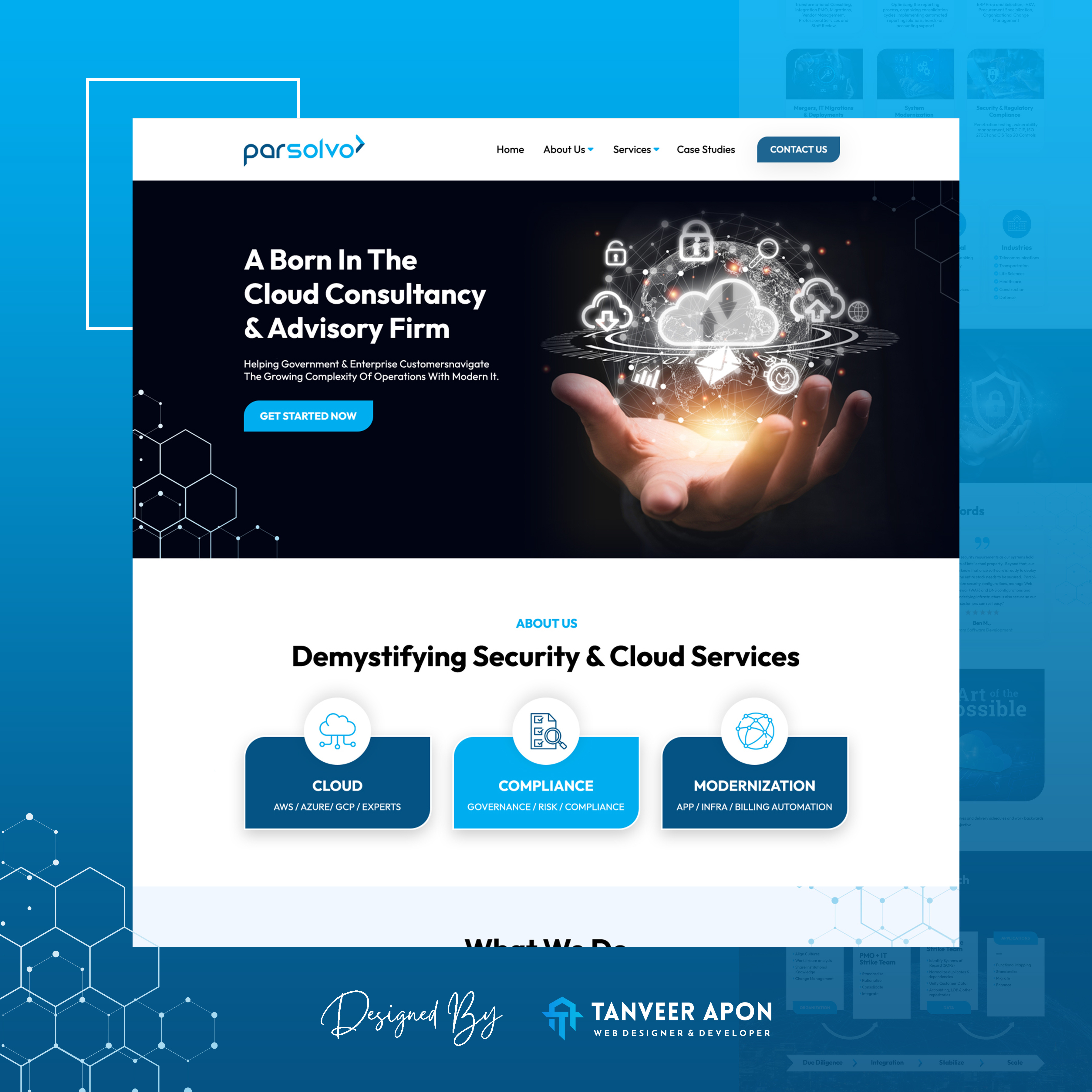 A Cloud Consultancy & Advisory Firm - Website Design advisory cloud compliance creative landing page design modern technology ui web design web page design