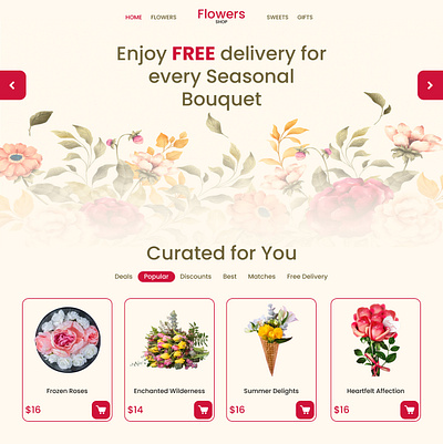 Online Flower Shop UI Design ecommerce ui ecommerce website ui online flower shop ui online shop ui design ui ui design