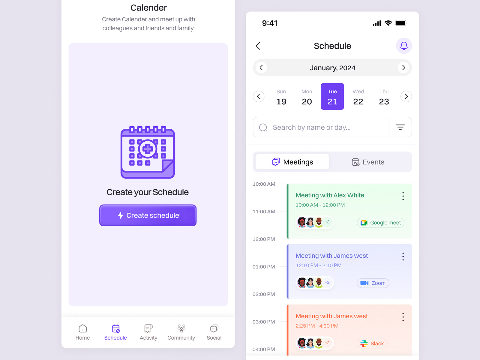 Scheduling App by Omamomo Obaro on Dribbble