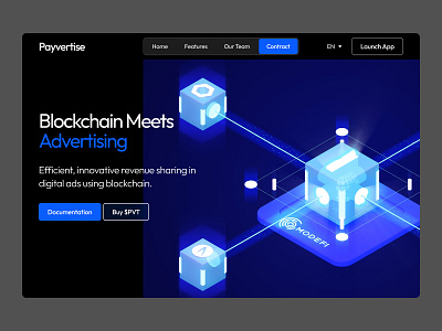 Blockchain Advertising Landing Page landing web design