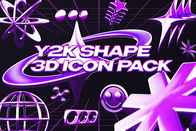 Y2K Abstract Shape 3D Icon 3d icon abstract shape icon pack y2k
