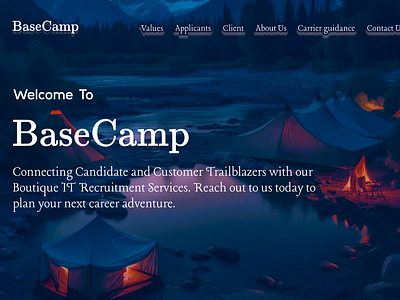 HR Recruitment Base Camp website ai images brand branding design ui ux webdesign website websitedesign websitedevelopement