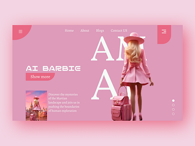 Barbie ai barbie creative travel website ui