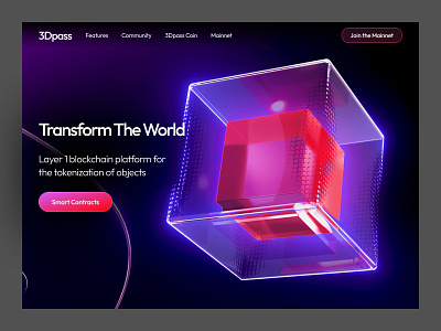 Tokenization of Objects Landing Page landing web design