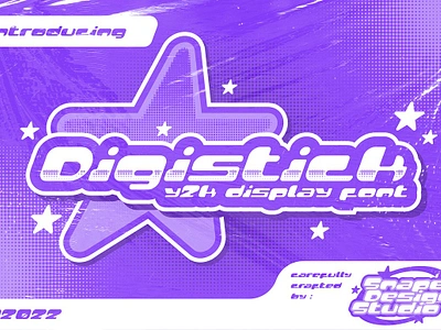 Digistick - Y2K Font decorative digistick y2k font digital display font futuristic modern techno type design typeface typography y2k y2k design y2k fashion