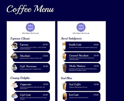 DailyUI Day 043 - Coffee Menu Design coffee menu coffee menu ui coffee menu ui design dailyui 43 dailyui 43 food menu food menu food menu ui design graphic design shop menu ui ui design uiux design web design