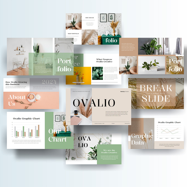 Ovalio-Aesthetic Presentation Template by sketchy studio on Dribbble