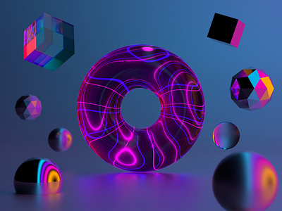 Acid Bagel 3d blender cycles illustration render