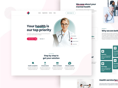 Dribbble - Nursing Care Website Header Design.png by Alix Marker