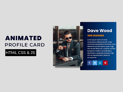 Creative Profile Card Design using HTML CSS and JS code codingflicks css css3 frontend html html5 javascript profile card profile card javascript