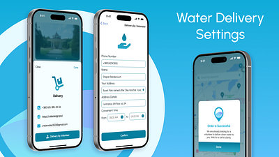 Water Dilivery app - IOS app dailyui delivery delivery app delivery settings ios ios app settings app ui uiux ux uxui water