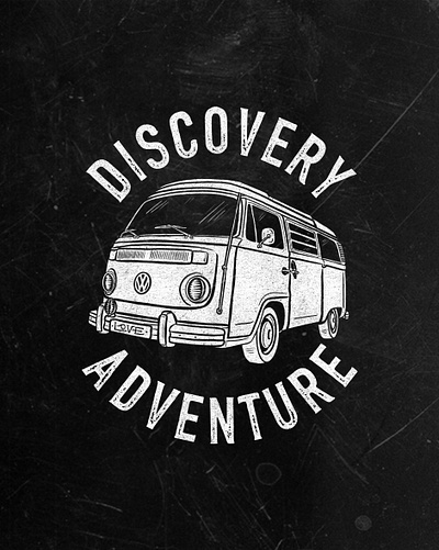 Discovery and Adventure adventure combi discovery graphic design illustration nomad typo typography van westfalia