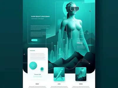 Web Home Page Design （AIGC test） 3d app illustration ui ux web