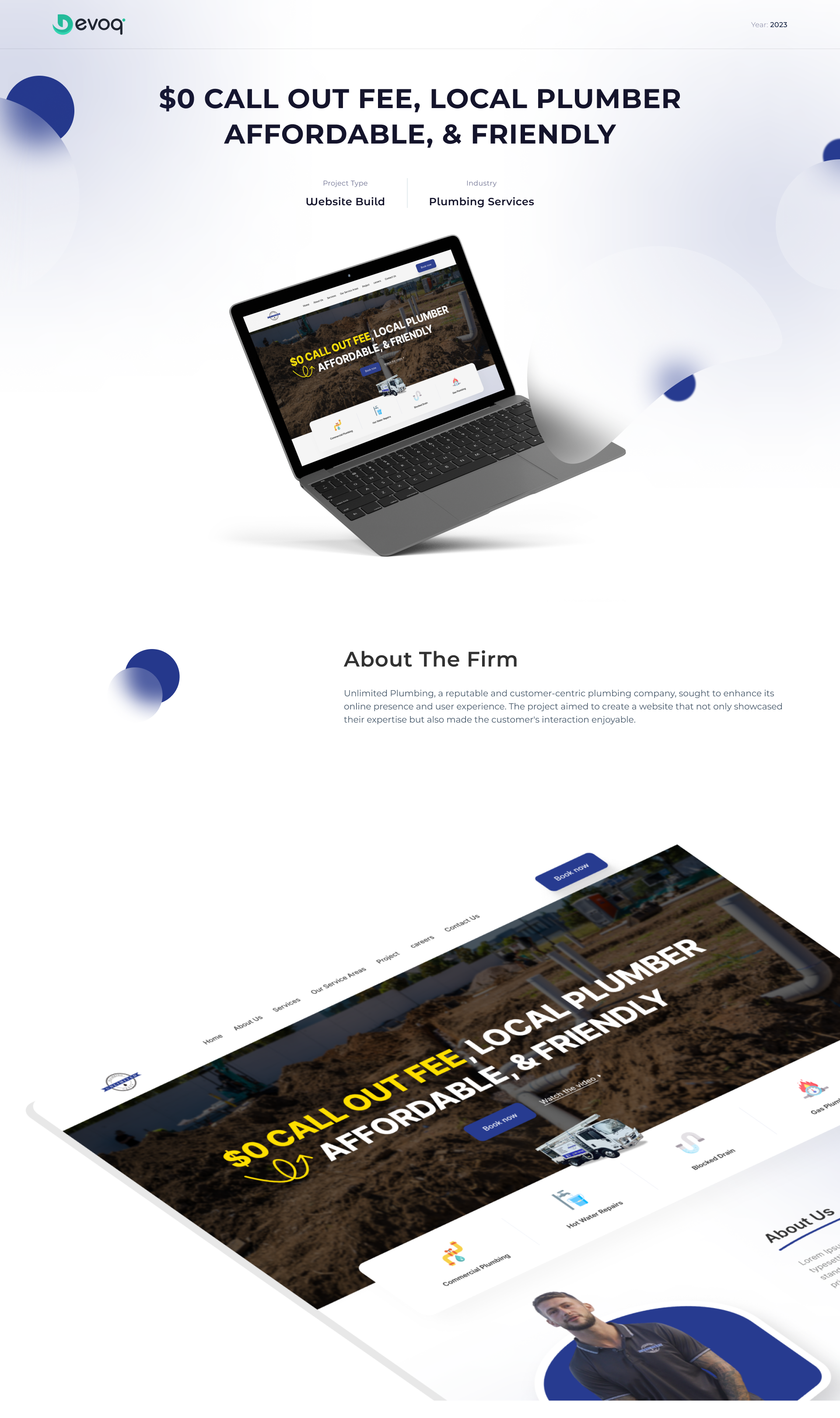 Unlimited Plumbing - WordPress Elementor Case Study plumber plumbing case study plumbing service case study plumbing service website ui ui design uiux uiux design ux ux design web design website website case study website design