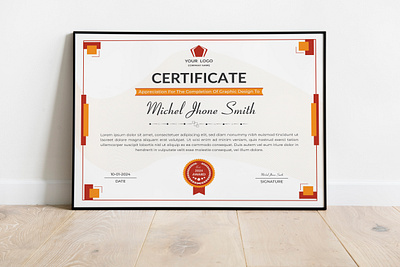 Horizontal and Vertical Certificate Design small certificate size vertical certificate size