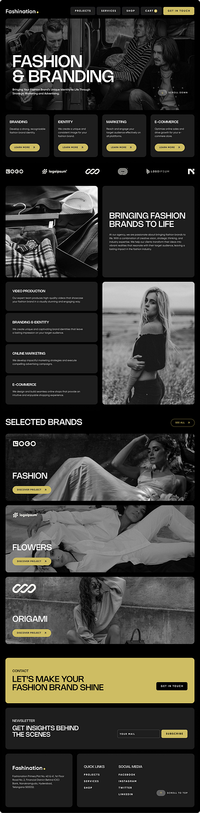 Fashination Landing page design e commerce fashion landing page minimal modern trending ui ux