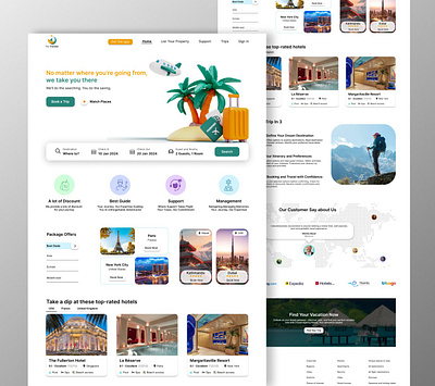Travel agency landing page design branding figma front end frontend hero section home page home page design illustration landing page minimalistic landing page photoshop product design simple design travel agency travel agency landing page uiux user experience user interface vacation web design