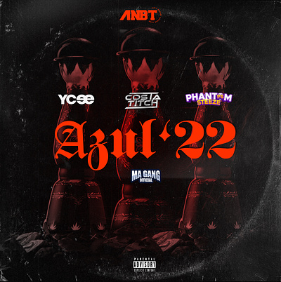 AZUL '22 - Ycee ft. Costa Titch, Phantom Steeze & Ma Gang collage cover art design graphic design music